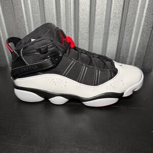 Nike Air Jordan 6 Rings Patent Black University Red 322992-067 Men's Size 11.5